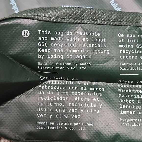 NBU Lululemon Dark Green Tote Bage - Picture 5 of 5